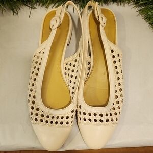 J. Crew Cream Cut-Out Slingback Sandals